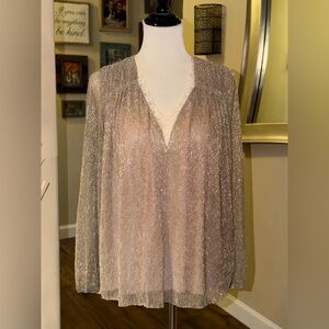 Shimmering Gold Long Sleeve Blouse